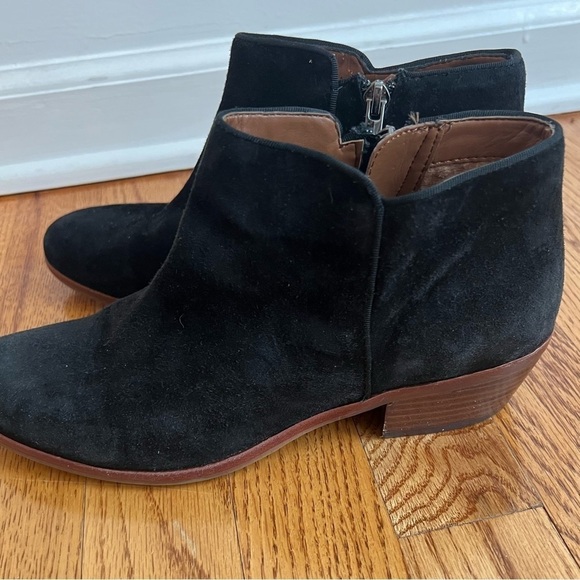 SAM EDELMAN Petty Black Suede Ankle Boots Booties Size 6.5 - Picture 5 of 10